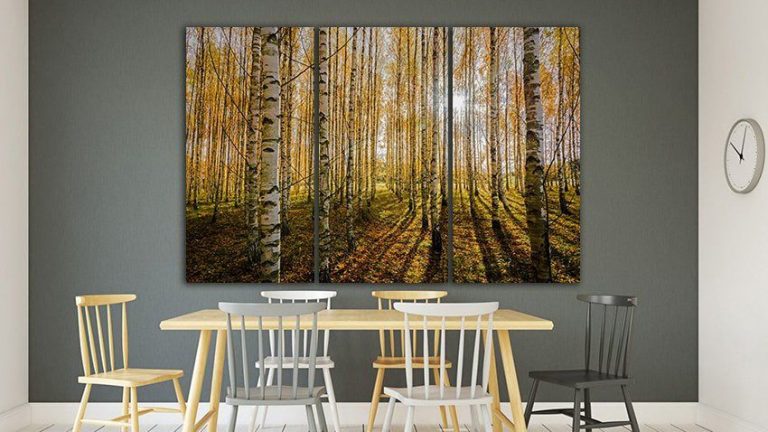 canvas with frame on wall